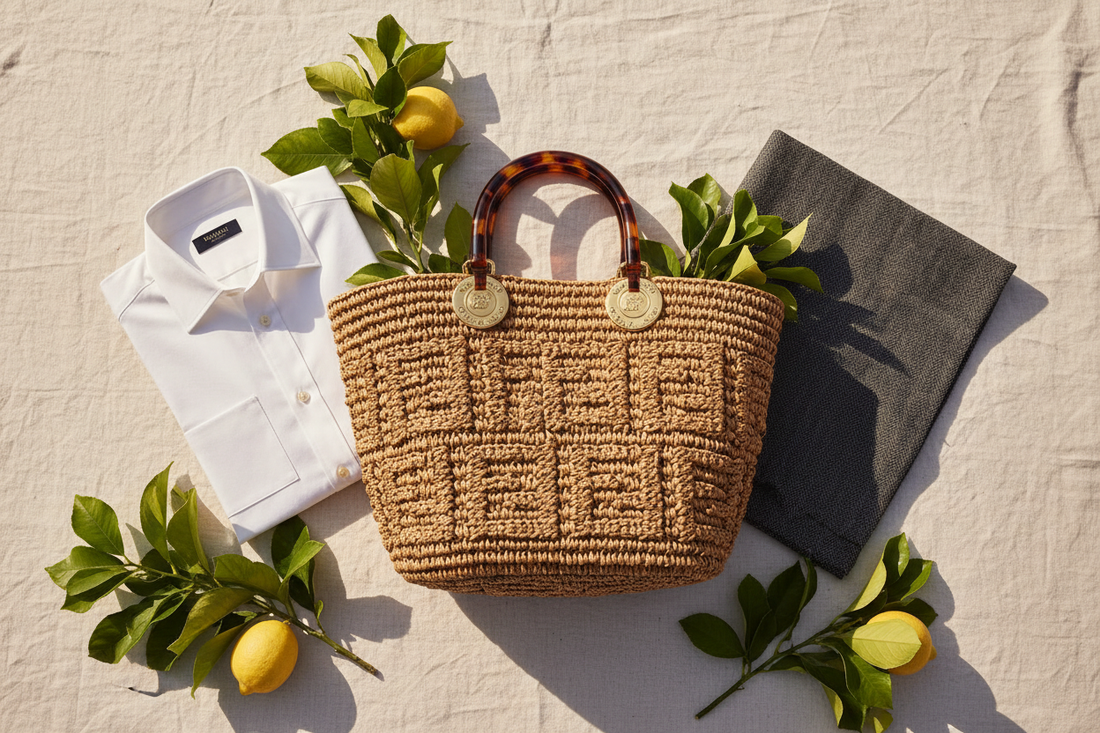 The Resort Clash: How the Fendi Woven Shopper Transforms Sharp Metropolitan Tailoring