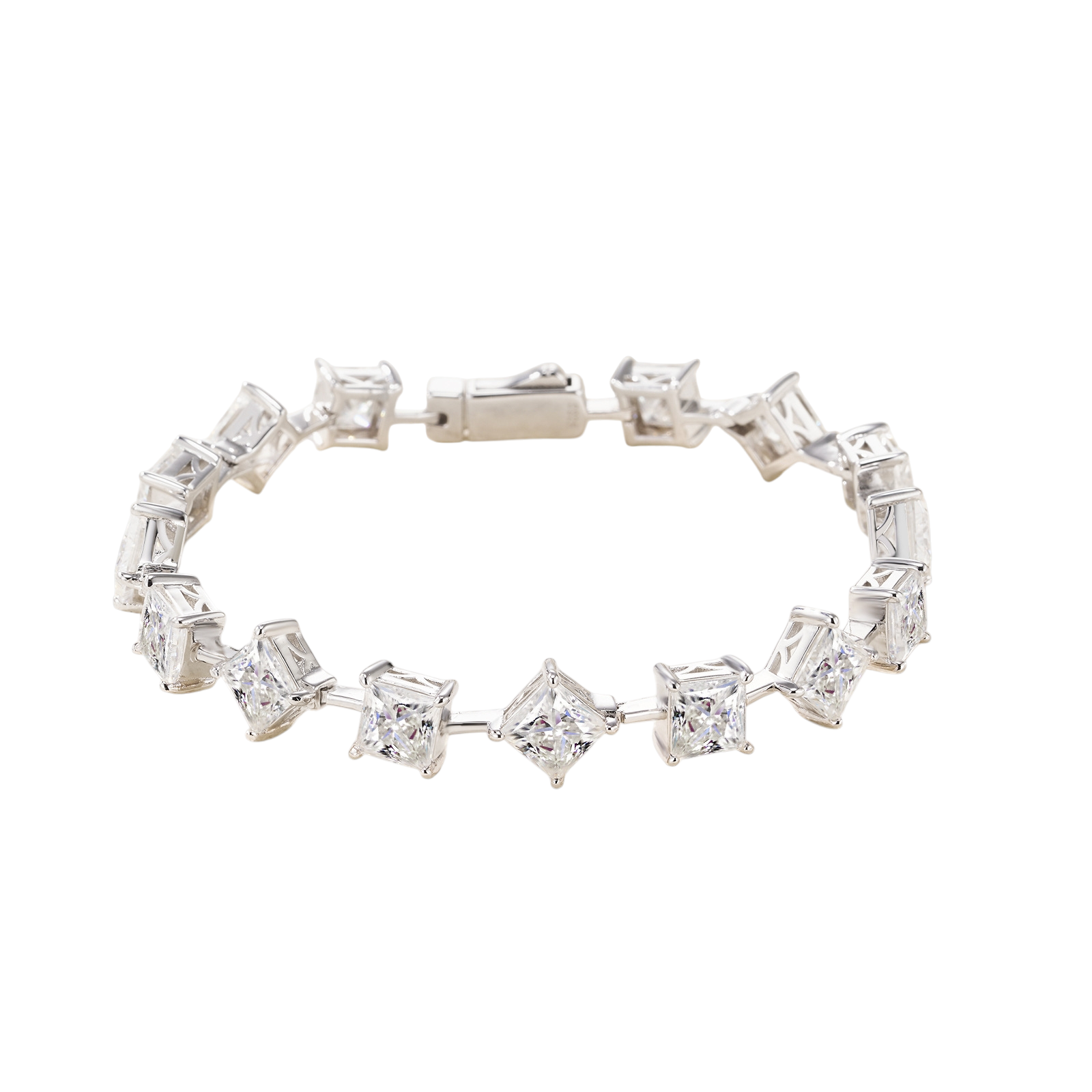 Hayesaura | Office Siren Square Princess-Cut Moissanite | Minimalist Structural Wrist-Band