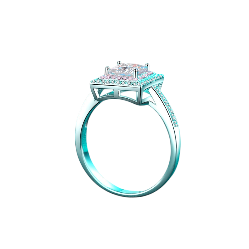 Hayesaura | Vintage Glamour 18K Rose Gold Sugar Cube Moissanite | Old Money Statement Ring