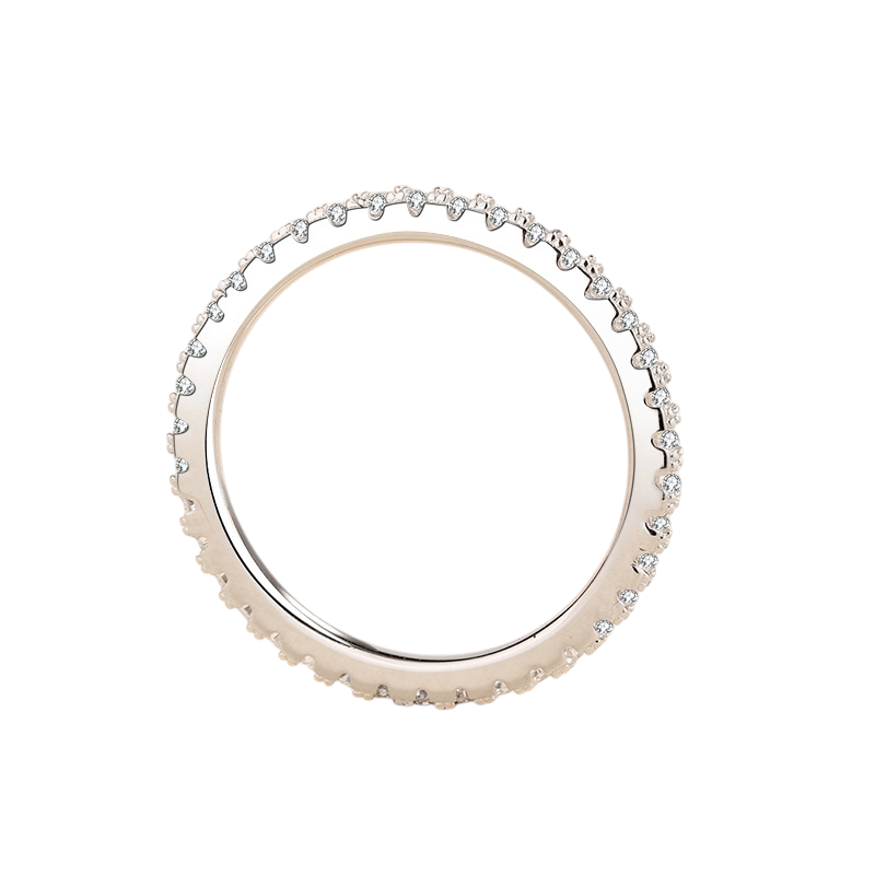 Hayesaura | Quiet Luxury 18K Plated Single-Line Moissanite Eternity Band | Classic Bridal Promise