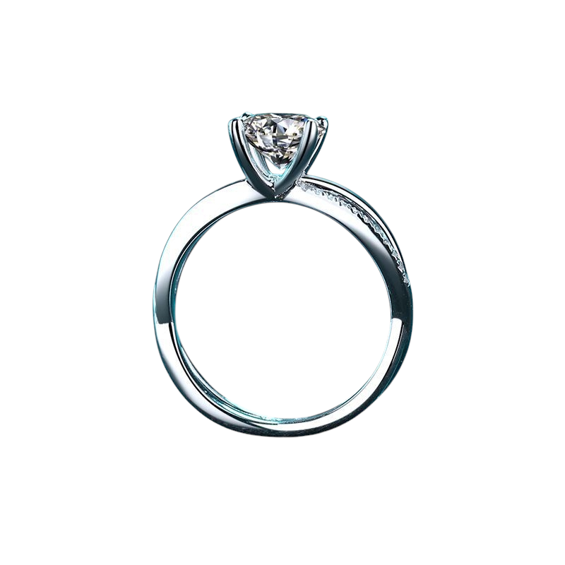 Hayesaura | Avant-Garde Minimalist Four-Prong Moissanite Ring