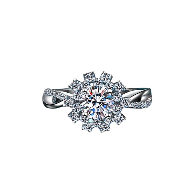 Hayesaura | Sunflower Halo Brilliant Moissanite Stacking Band