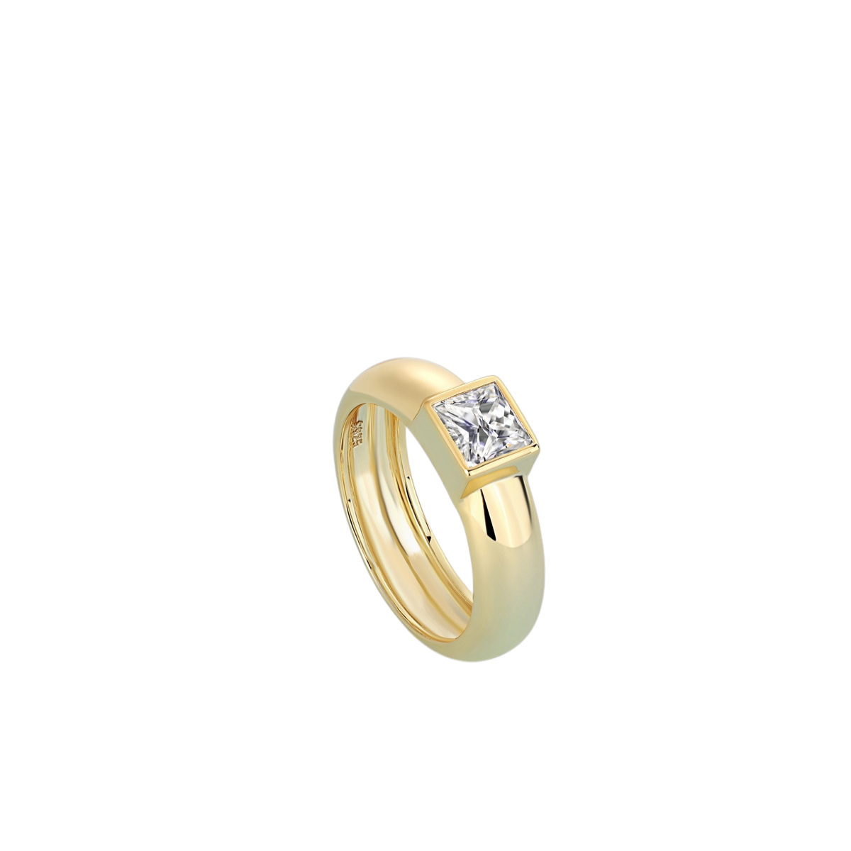 Hayesaura | Golden Hour 18K Yellow Gold Plated Moissanite Band | Clean Fit Daily Statement Ring