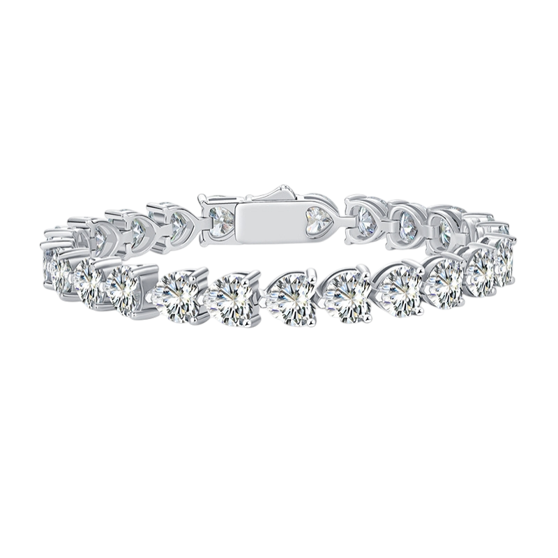 Hayesaura | Coquette Romance 18K Plated Heart Moissanite | Modular DIY Stacking Bracelet