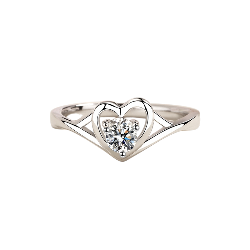 Hayesaura | Daisy Flower Heart Cluster Brilliant Moissanite Ring