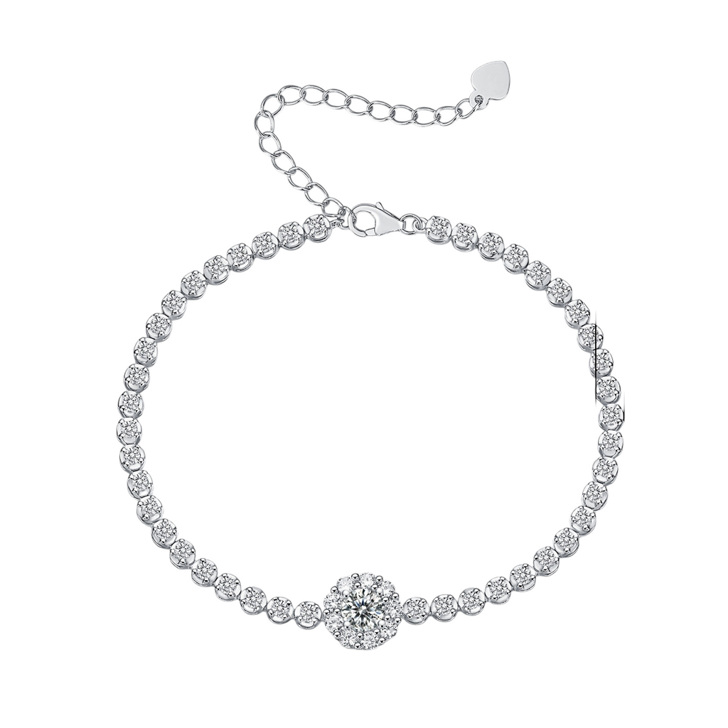Hayesaura | Modern Romance 18K Plated 1314 Moissanite Bracelet | Daily Commute Elegant Hand-Jewelry