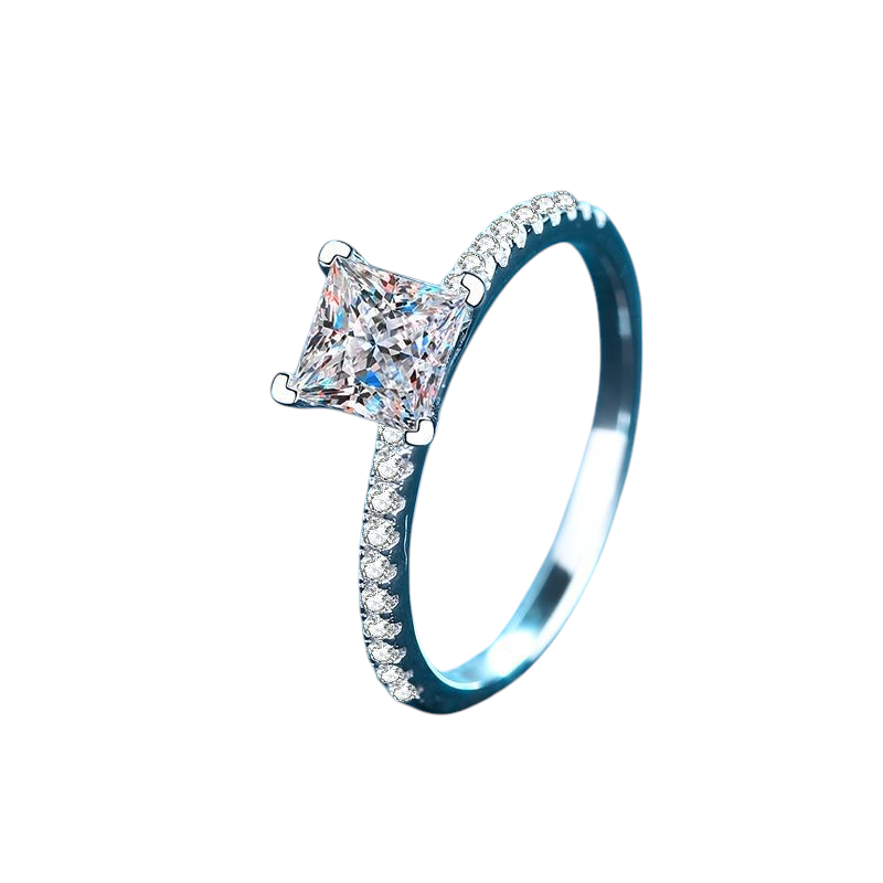 Hayesaura | Micro-Pave Heteromorphic Princess Square Moissanite Ring