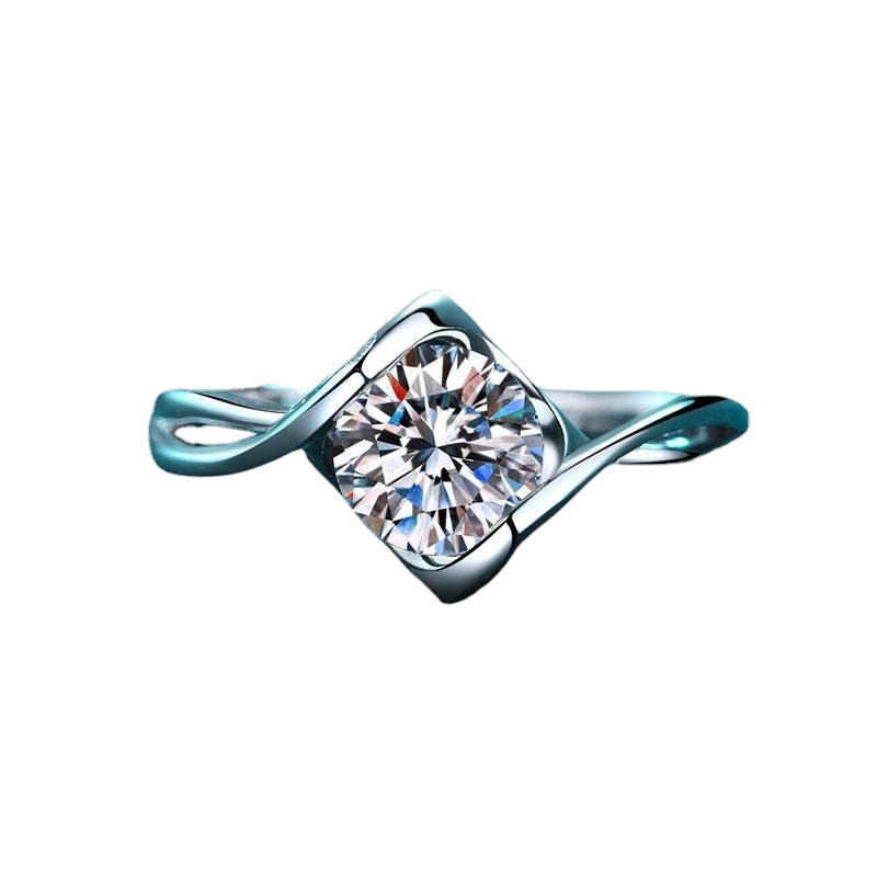 Hayesaura | Parisian Chic Angel's Kiss Moissanite Solitaire | Romantic Date High-Cold Promise Ring