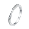 Hayesaura | Acubi Style Criss-Cross Minimalist Moissanite Band | Cyber Y2K Stacking Ring
