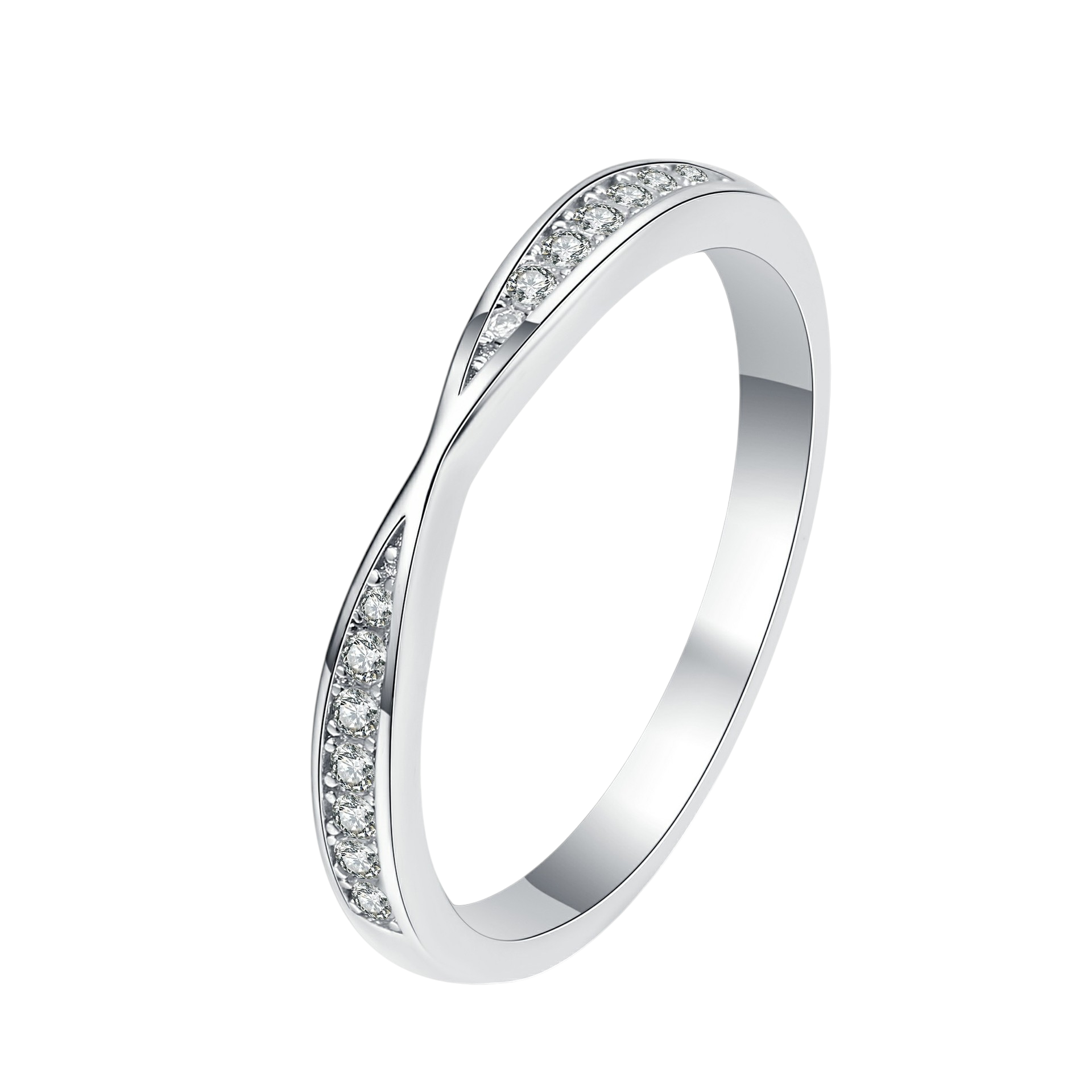 Hayesaura | Acubi Style Criss-Cross Minimalist Moissanite Band | Cyber Y2K Stacking Ring