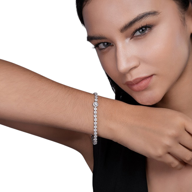 Hayesaura | Clean Fit 18K Plated Classic Moissanite | Tailored Daily Tennis Bracelet