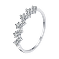 Hayesaura | Fluid Wave Moissanite Half-Eternity Tail Ring