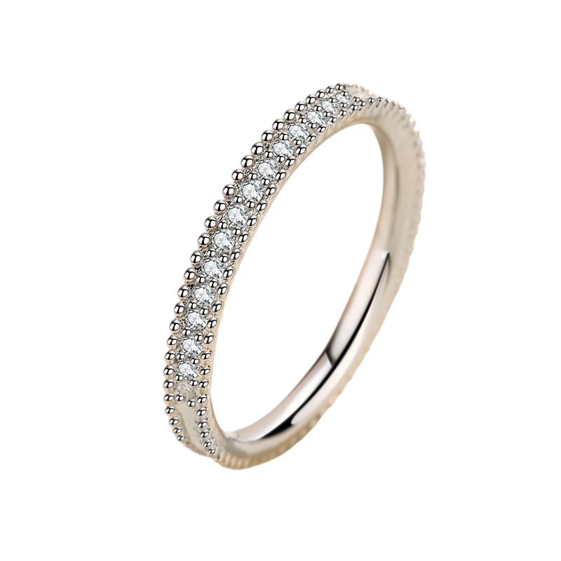 Hayesaura | Vintage Grunge Millennium Reincarnation Moissanite Band | Cyber Y2K Full Eternity Ring