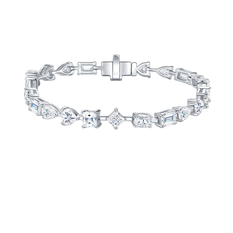 Hayesaura | Romantic Parisian 18K Plated Pear-Cut Moissanite Tennis Bracelet | Clean Fit Bridal Essential