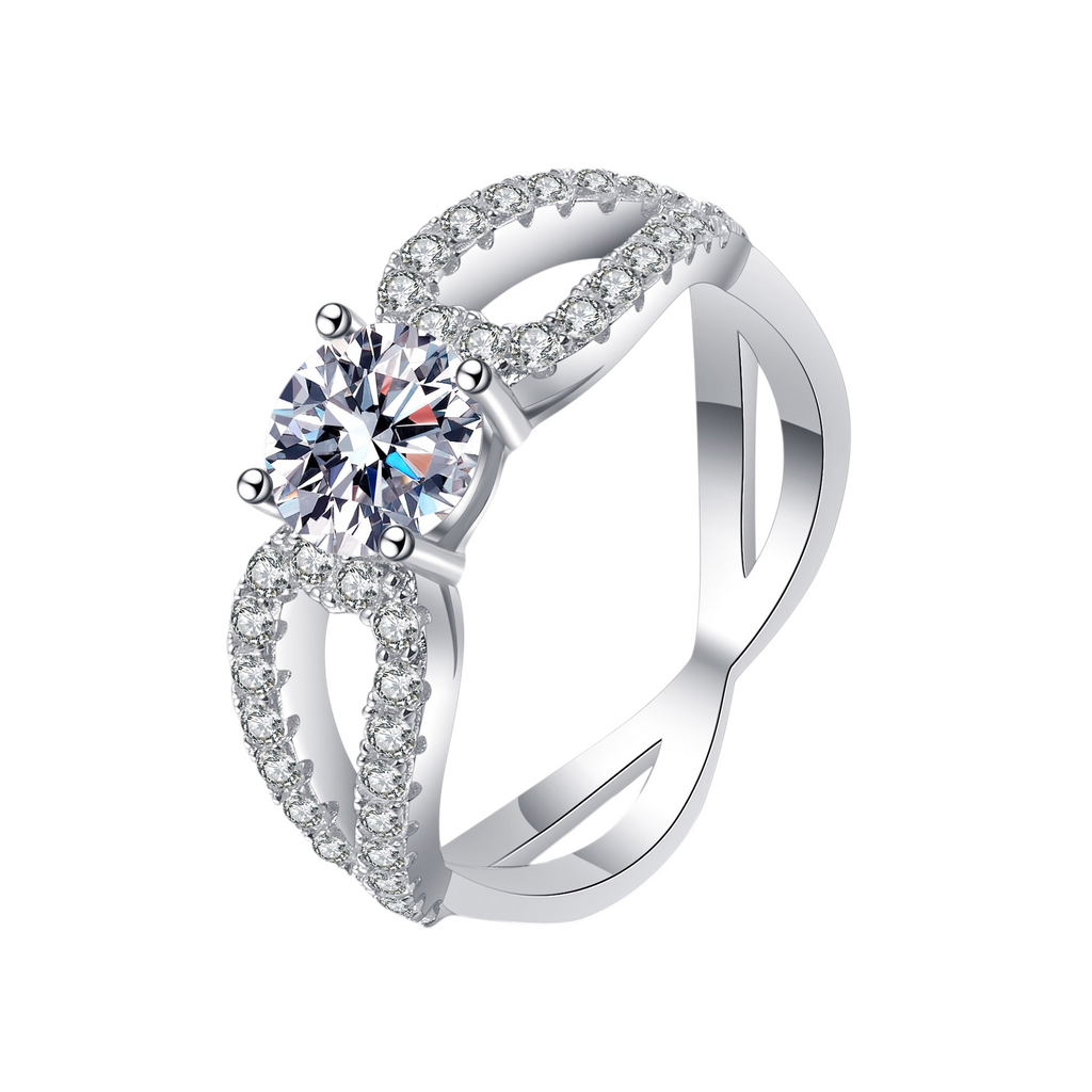 Hayesaura | Twisted Infinity Figure-Eight Moissanite Eternity Band