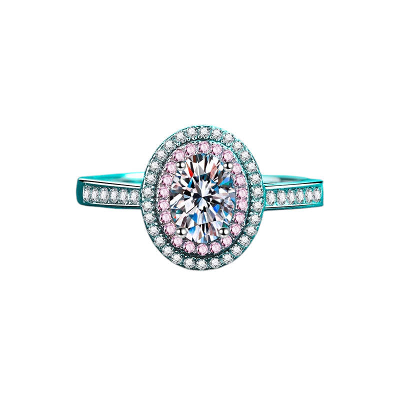Hayesaura | Rose Gold Pigeon Egg Oval Cut Moissanite Solitaire Ring
