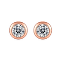 Hayesaura | Coquette Romance Rose Gold Bubble Bezel Moissanite | High-Cold Petite Solitaire Studs