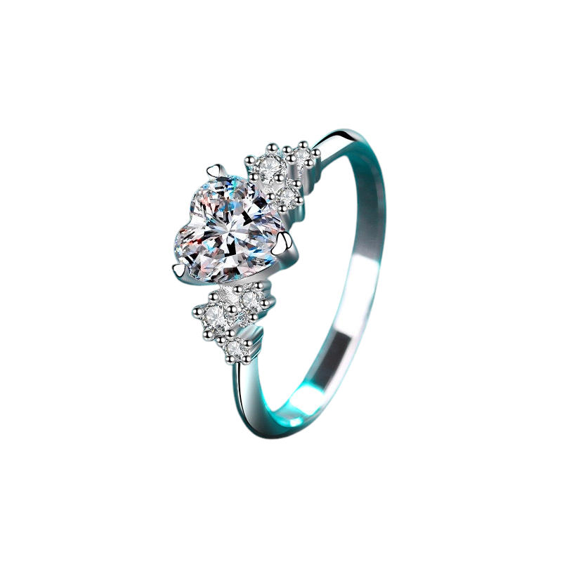 Hayesaura | Romantic Heart-Shaped Moissanite Proposal Ring
