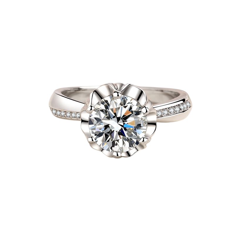 Hayesaura | Plum Blossom Micro-Pave Moissanite Wedding Ring