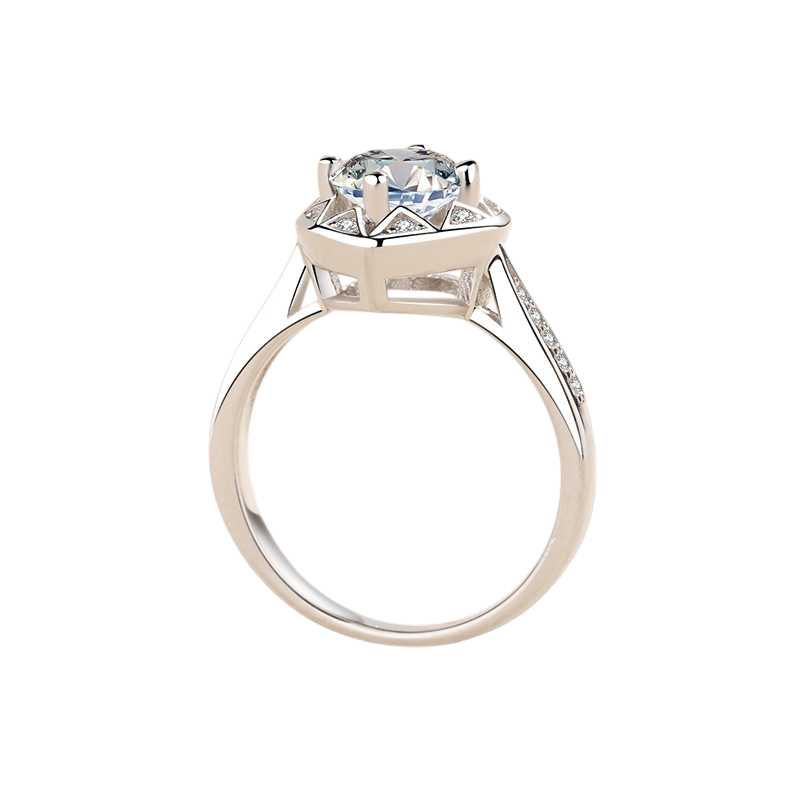 Hayesaura | Starry Wish 18K Plated Moissanite Solitaire | Romantic Date Bridal Proposal Ring
