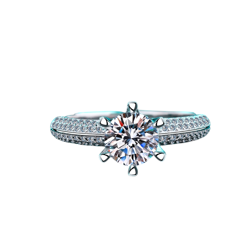 Hayesaura | Classic Half-Eternity Micro-Pave Moissanite Stacking Band