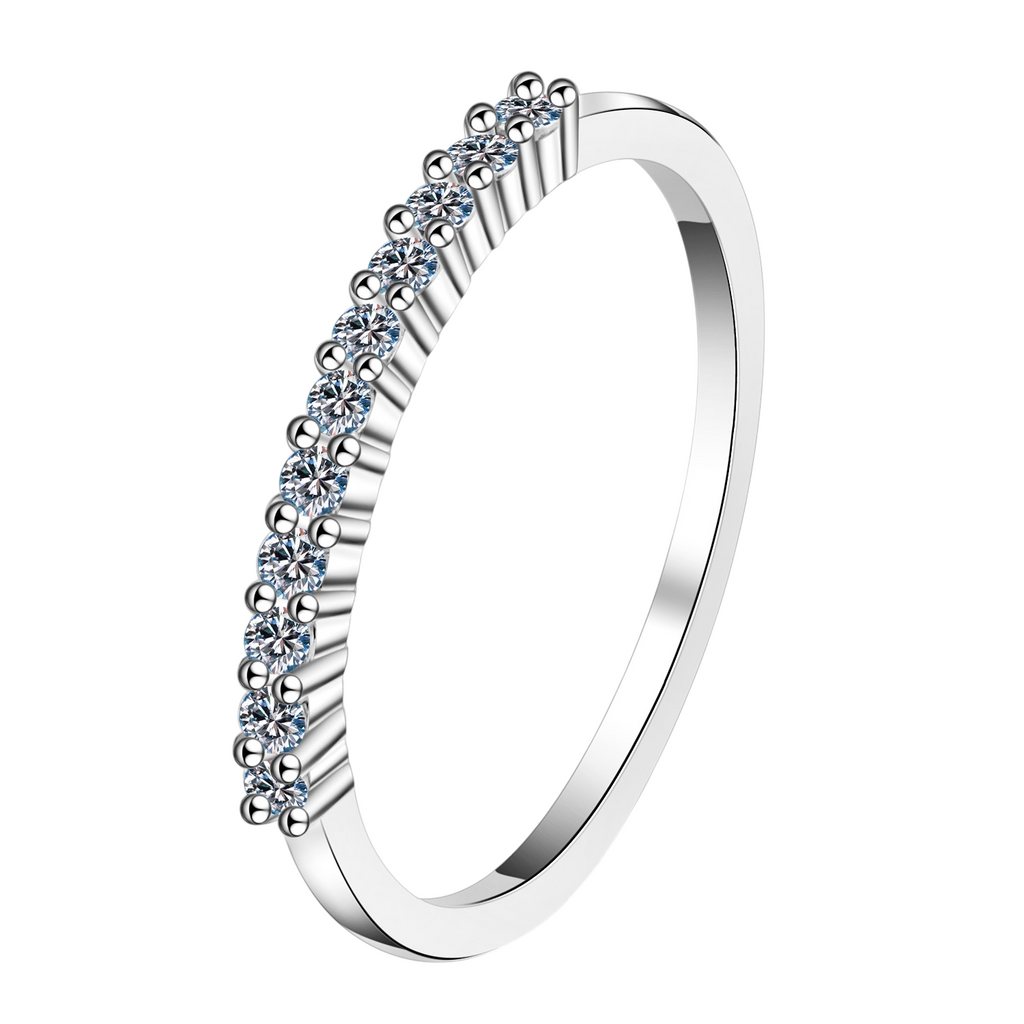 Hayesaura | Heart Motif Floral Crown Prong Moissanite Romantic Ring