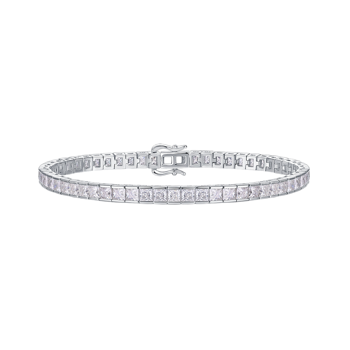 Hayesaura | Unisex Platinum-Plated Classic Moissanite Tennis Bangle | Old Money Quiet Luxury Piece
