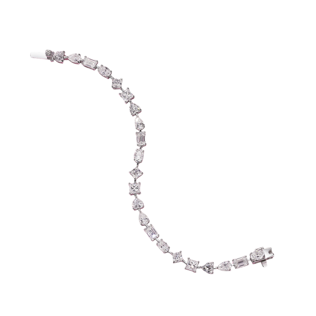 Hayesaura | Romantic Parisian 18K Plated Pear-Cut Moissanite Tennis Bracelet | Clean Fit Bridal Essential