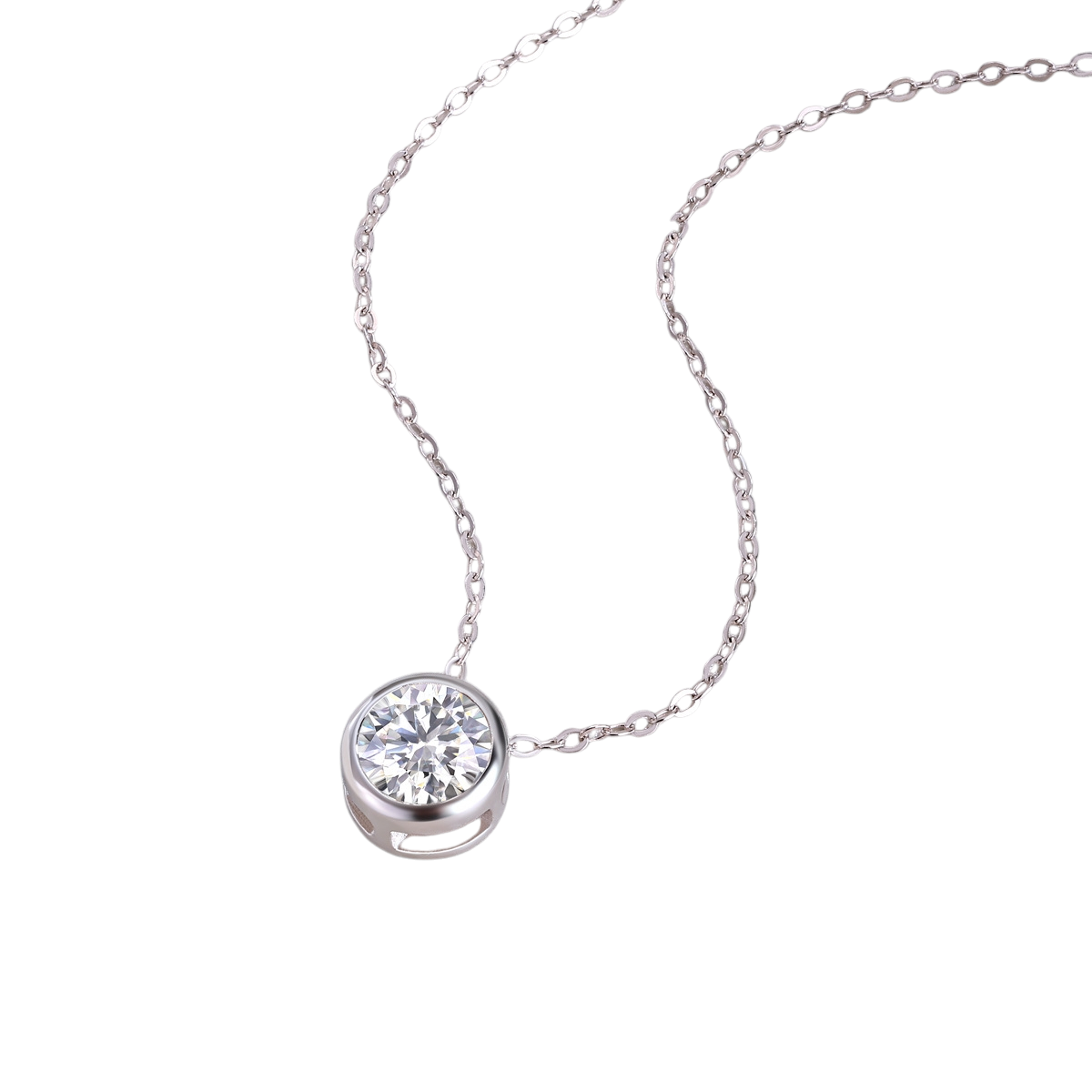 Hayesaura | Clean Fit 18K Plated Bubble Bezel Moissanite | High-Cold Daily Stacking Necklace