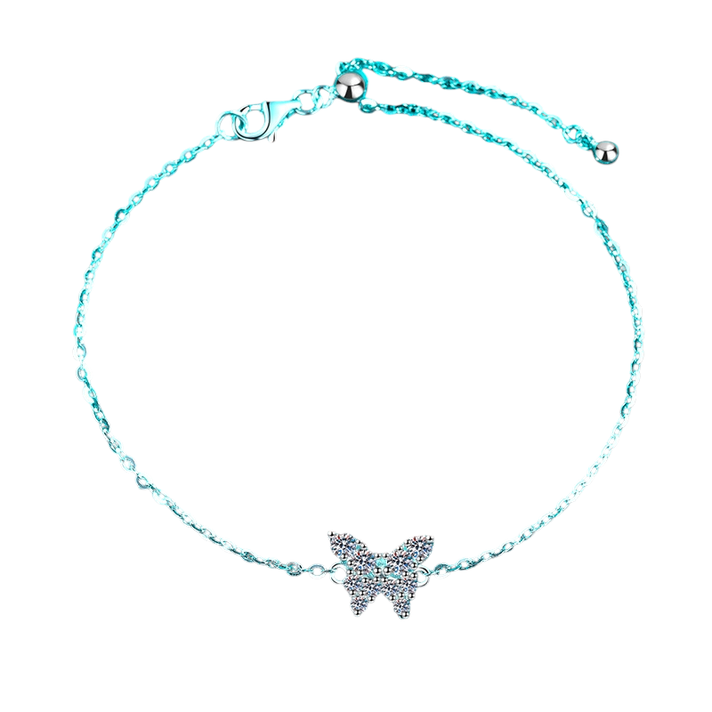 Hayesaura | Coquette Romance 18K Plated Ethereal Butterfly Moissanite Bracelet | Sweet Elegant Anniversary Gift