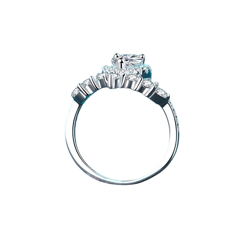 Hayesaura | Avant-Garde 18K Plated Heteromorphic Moissanite Solitaire | Cyber Y2K Proposal Ring