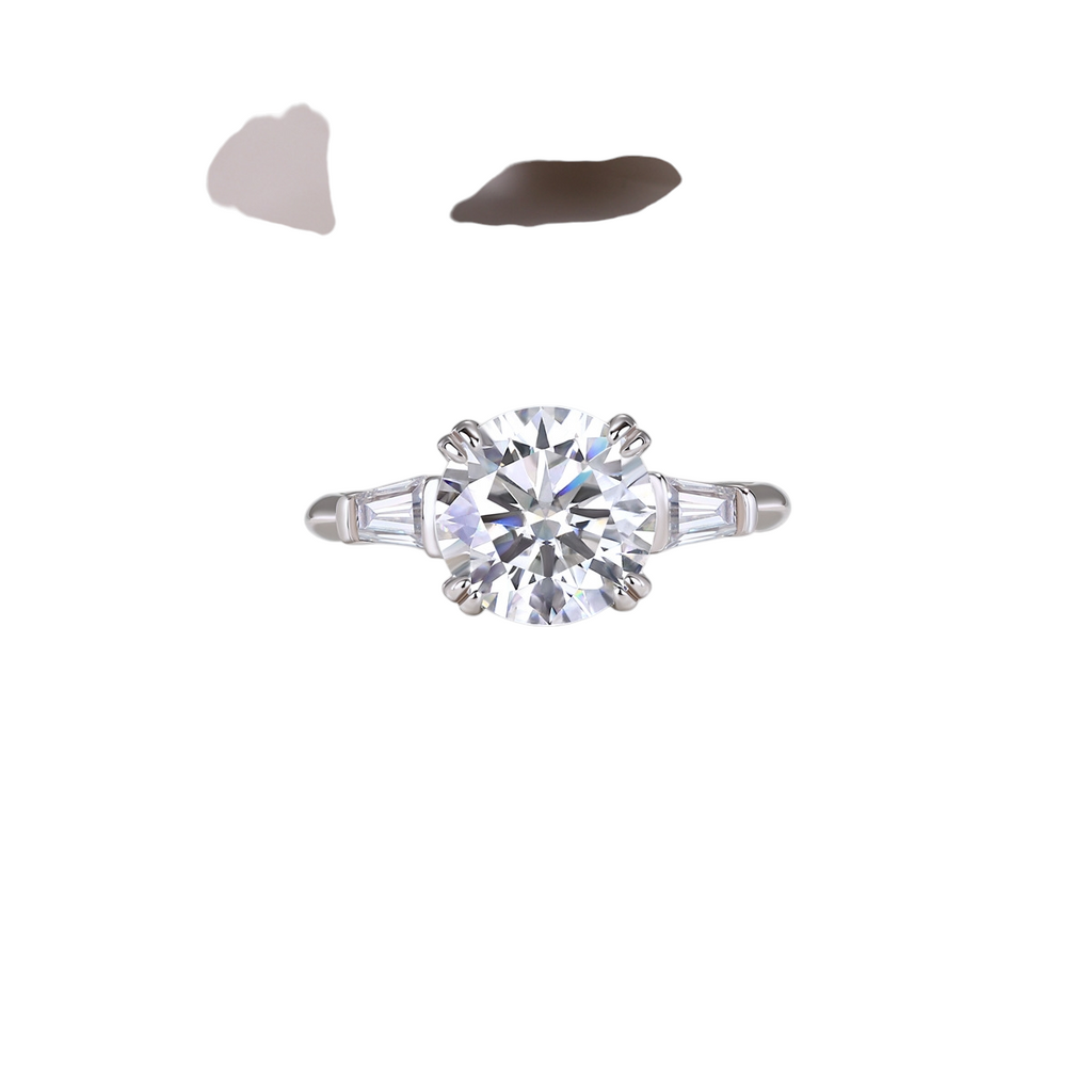 Hayesaura | Niche Platinum-Plated Moissanite Proposal Ring | Minimalist
