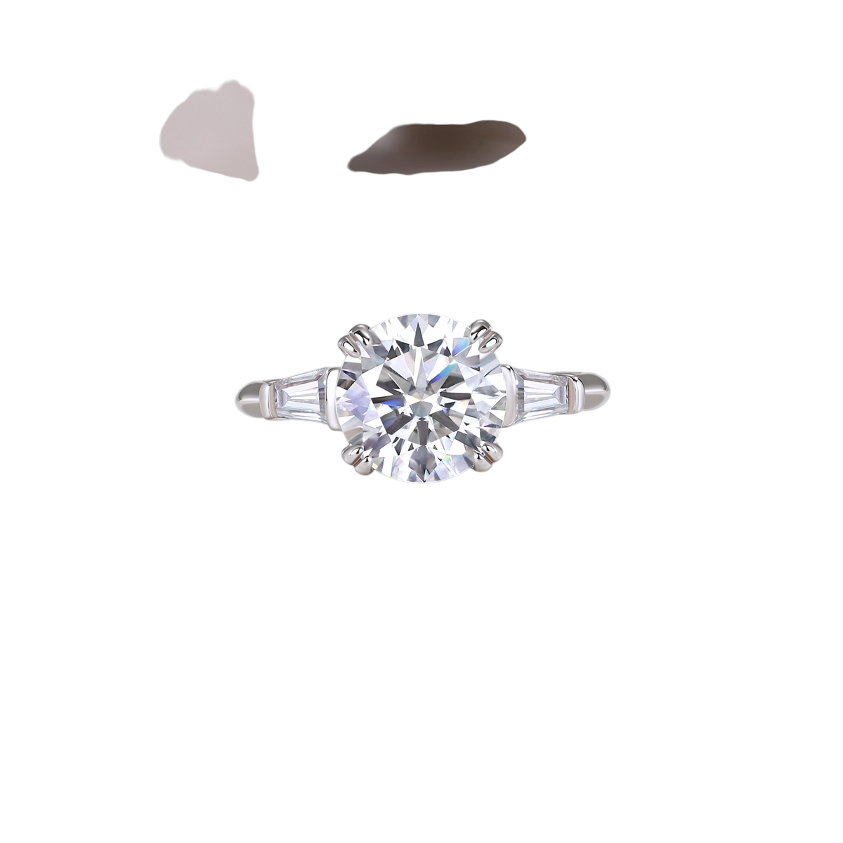 Hayesaura | Niche Platinum-Plated Moissanite Proposal Ring | Minimalist