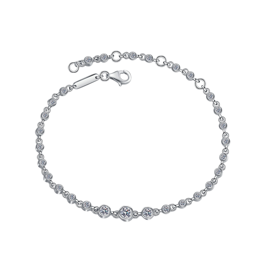 Hayesaura | Niche 18K Champagne Plated Minimalist Moissanite | High-Cold Avant-Garde Bracelet