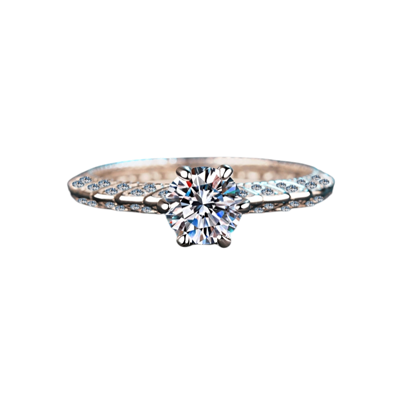 Hayesaura | Office Siren Half-Eternity Six-Prong Moissanite Ring