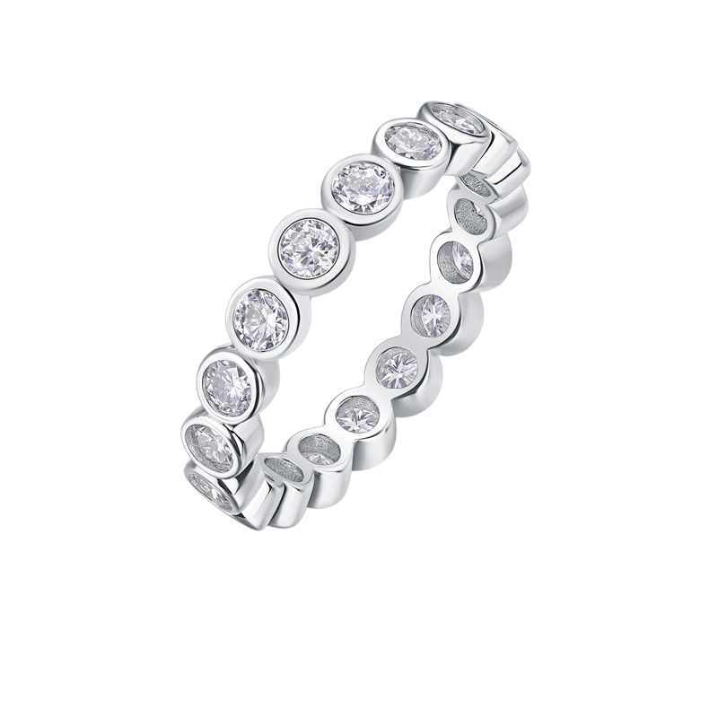 Hayesaura | British Royal Full Moissanite Proposal Ring | Minimalist