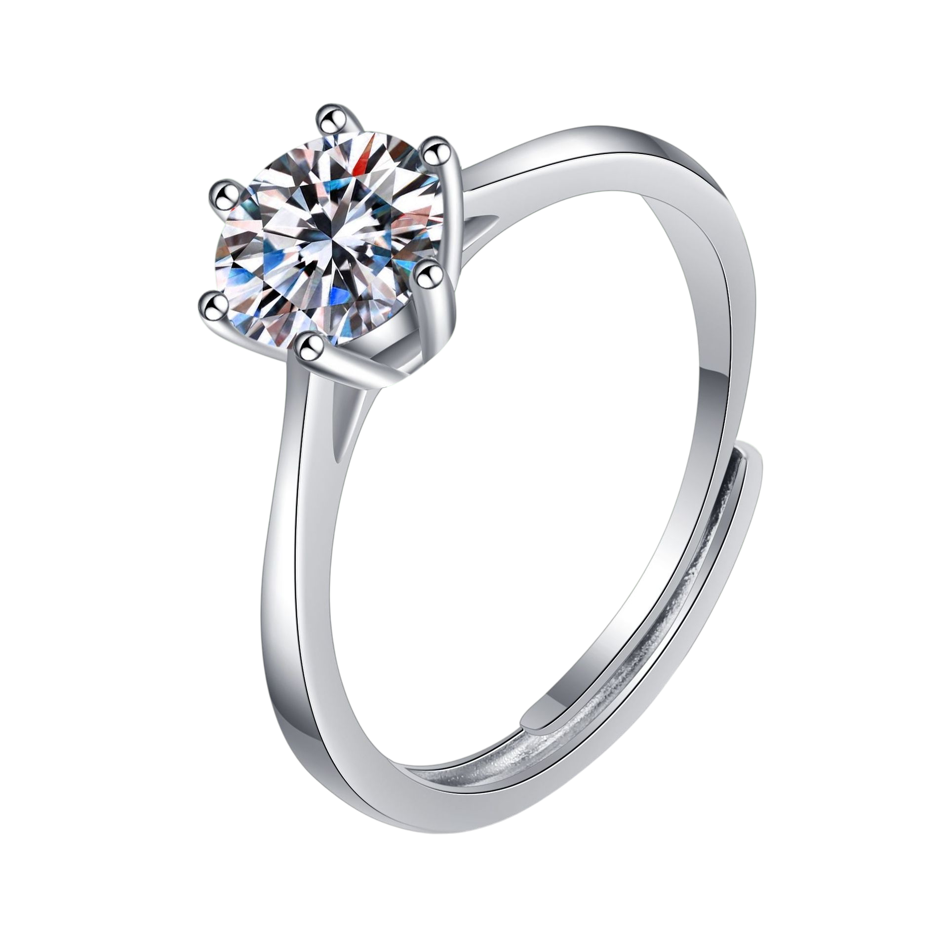 Hayesaura | Classic Six-Prong Round Cut Moissanite Solitaire Ring
