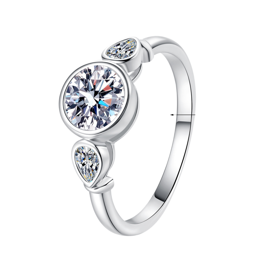 Hayesaura | Coquette Romance 18K Plated Pear Cut Bubble Bezel Ring | High-Cold Daily Promise Ring