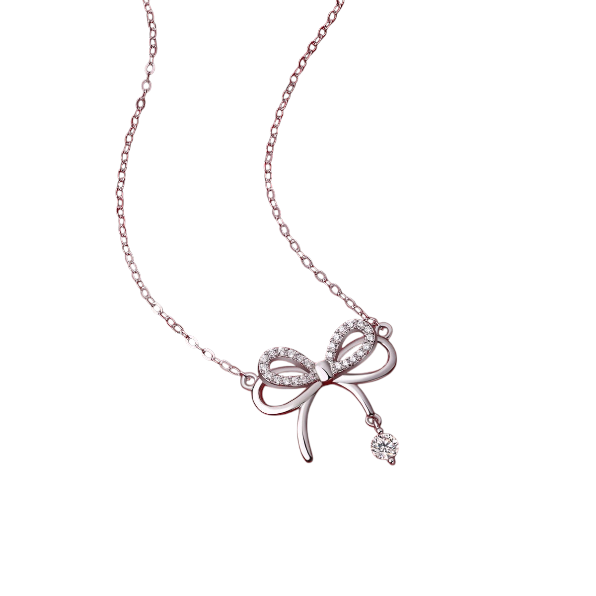 Hayesaura | Delicate Coquette Bowknot Tassel Moissanite Choker | Romantic Anniversary Gift Necklace