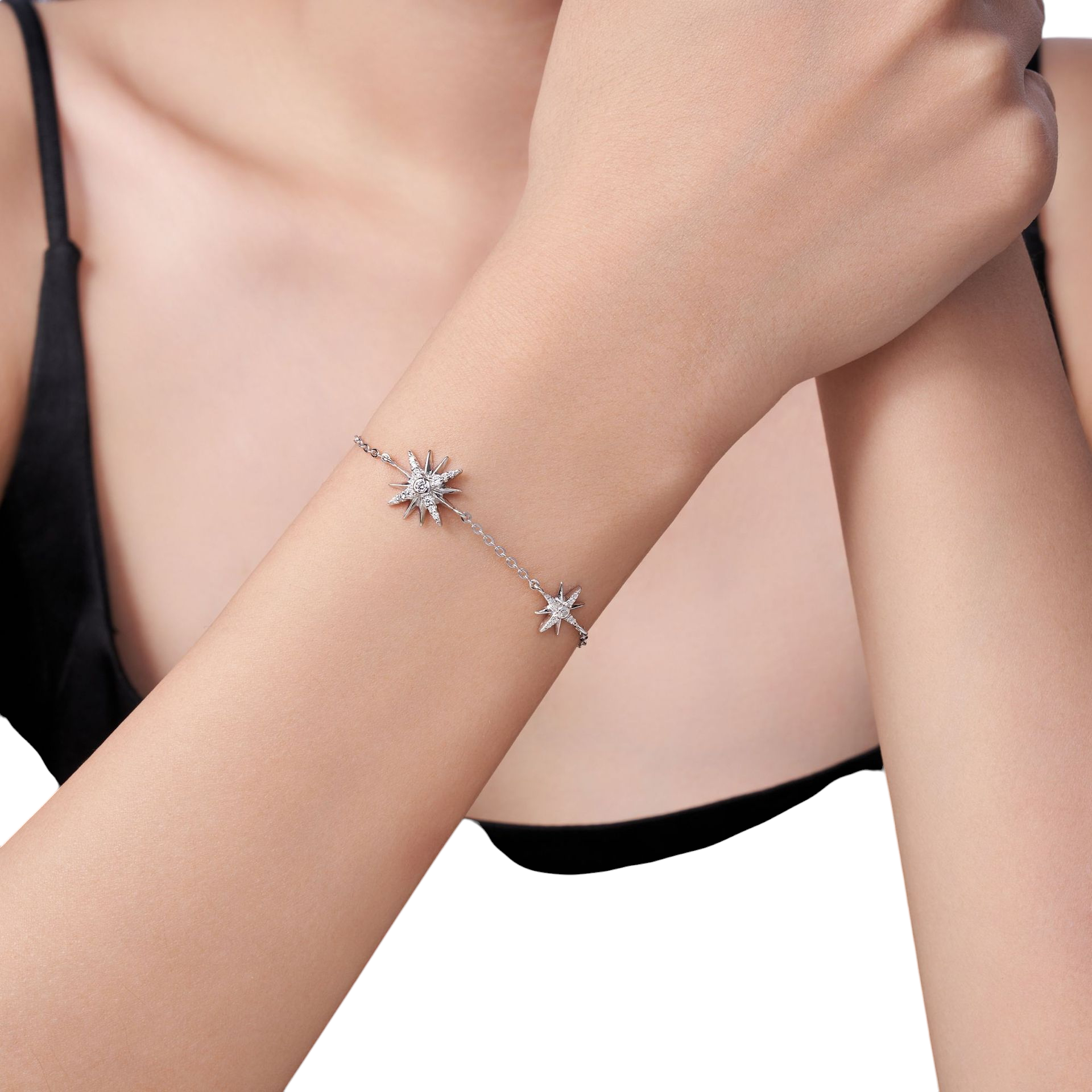 Hayesaura | Parisian Chic Sunflower Halo Moissanite Charm Bracelet | Elegant Gala Anniversary Gift