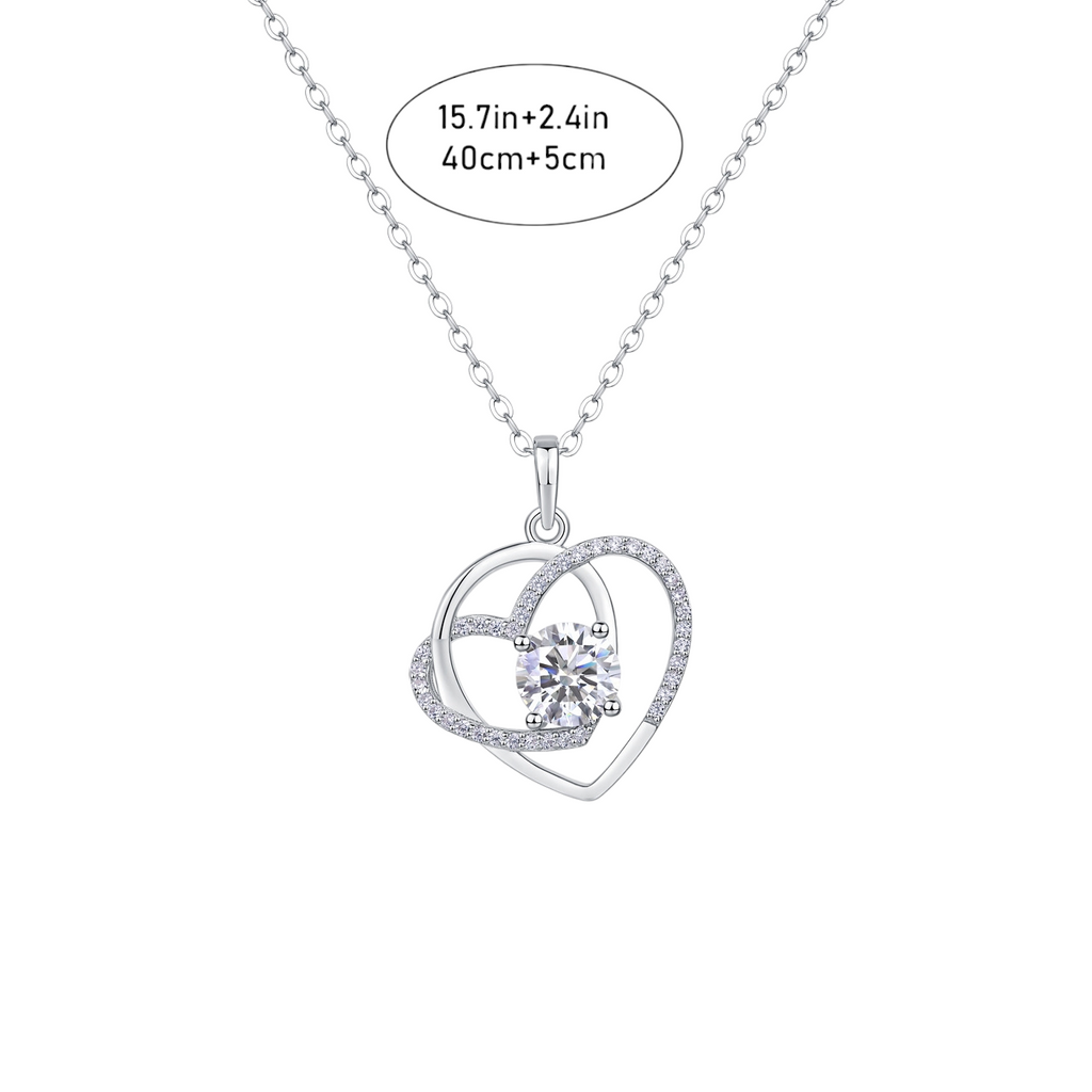 Hayesaura | Coquette Romance 18K Plated Layered Heart Moissanite | Quiet Luxury Bridal Pendant