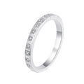 Hayesaura | Office Siren Ice Cube Half-Eternity Moissanite Band | High-Cold Minimalist Pinky Ring