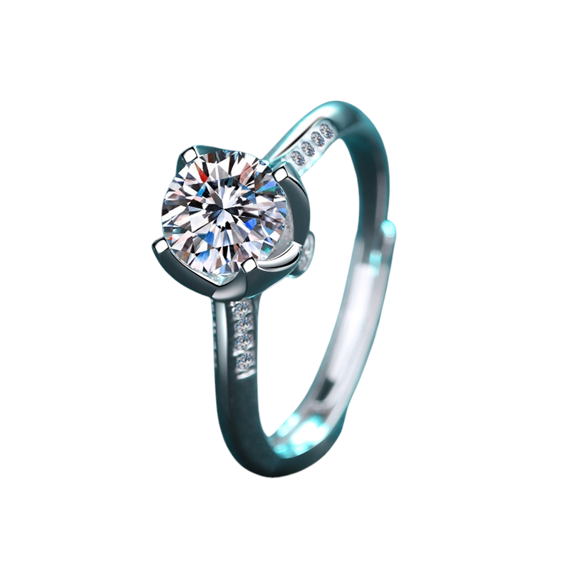 Hayesaura | Flower Bud Classical Four-Prong Moissanite Wedding Ring