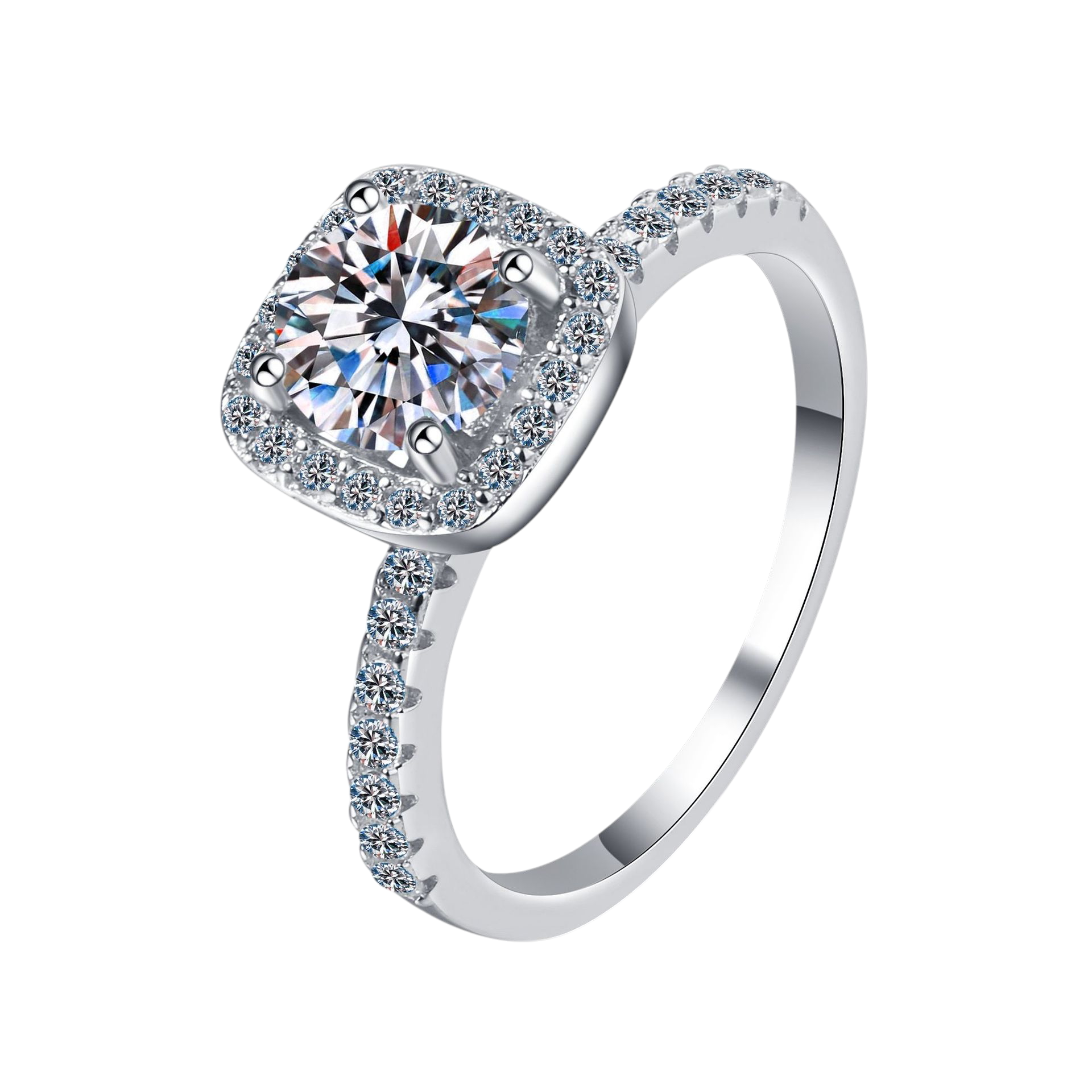 Hayesaura | Sugar Cube Cushion Cut Moissanite Dome Ring