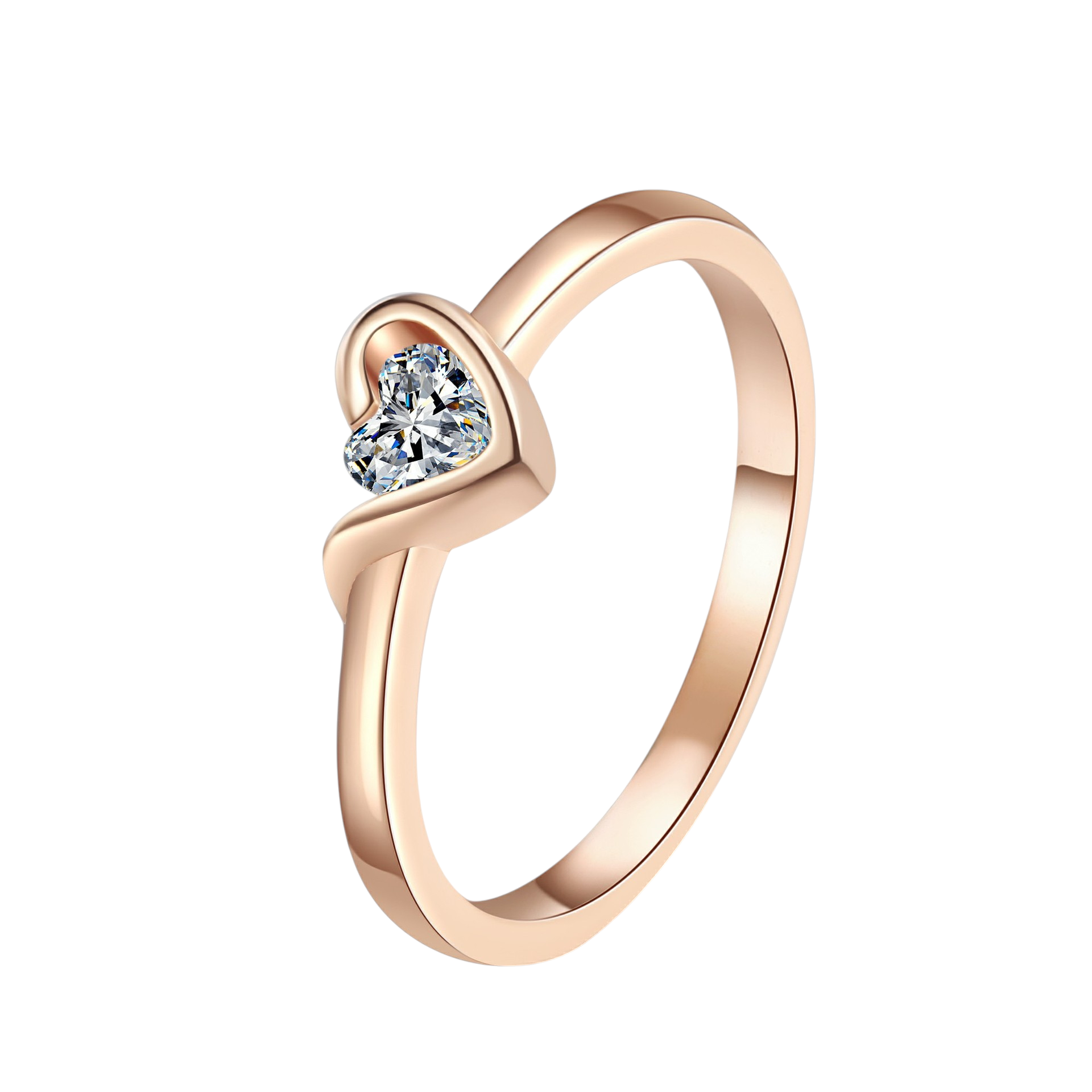 Hayesaura | Vintage Glamour Champagne Plated Heteromorphic Heart Moissanite Ring | High-Cold Minimalist Statement