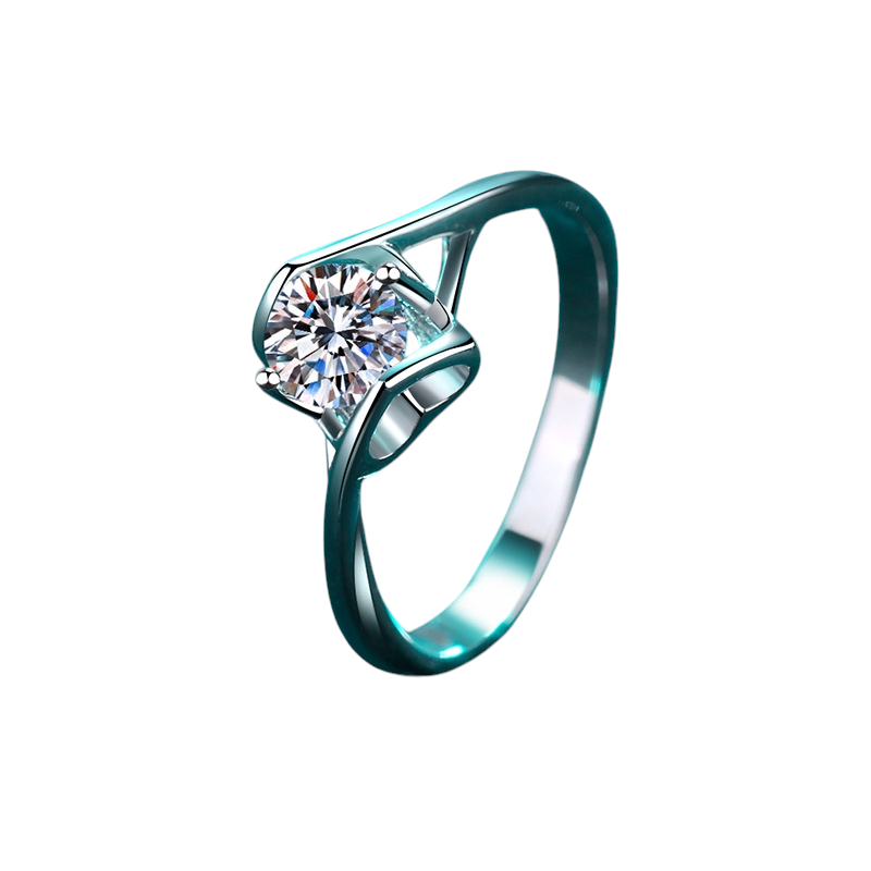 Hayesaura | Coquette Romance Heart-to-Heart Angel's Kiss Moissanite Ring | High-Cold Promise Ring