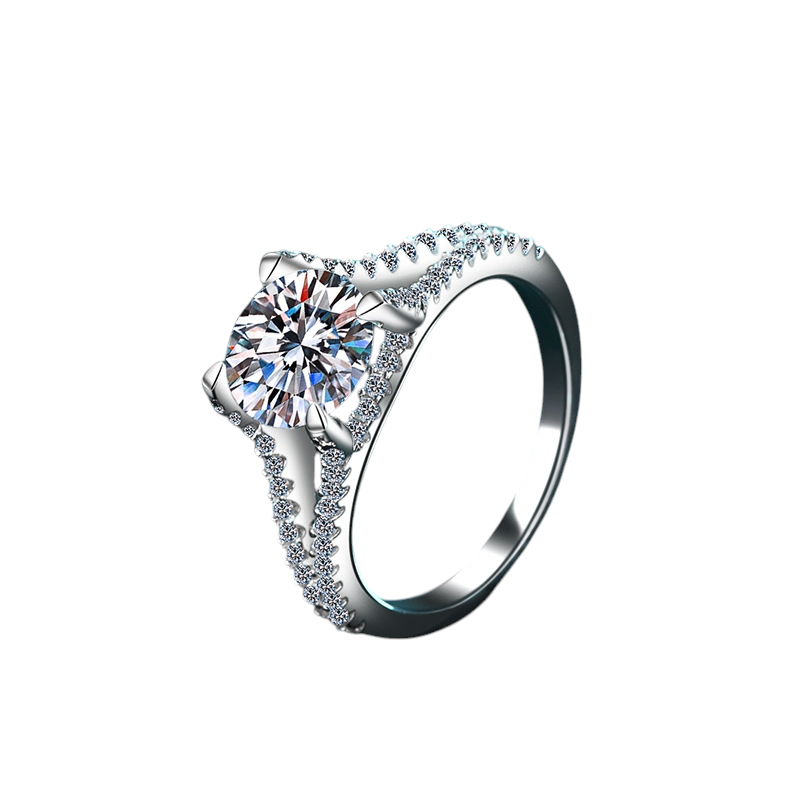 Hayesaura | Timeless Four-Prong Brilliant Moissanite Wedding Ring