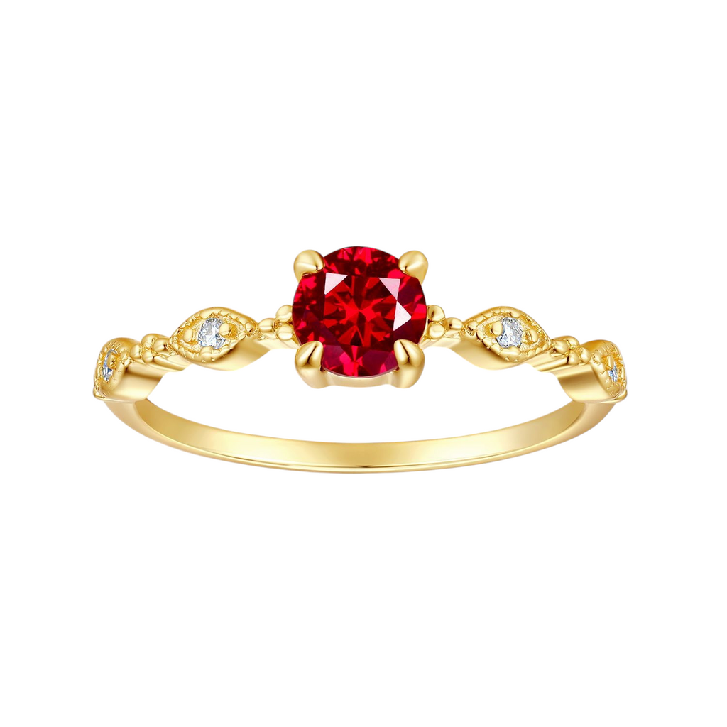 Hayesaura | High-Society 18K Plated Three-Stone Lab Emerald Ring | Retro-Futuristic Cocktail Statement