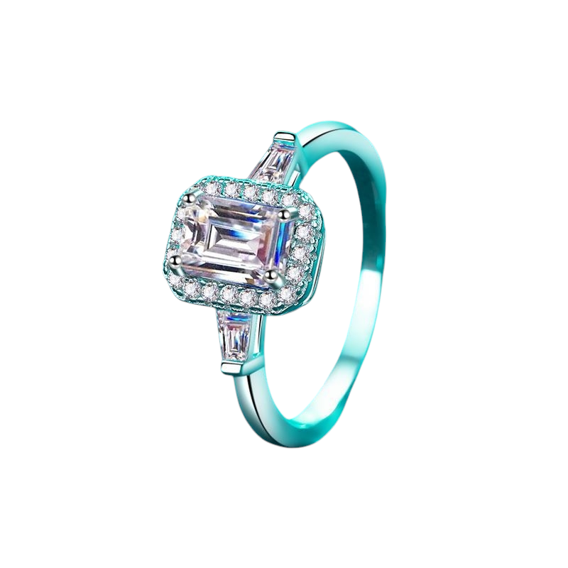 Hayesaura | Ocean Blue Moissanite Light Luxury Solitaire Ring