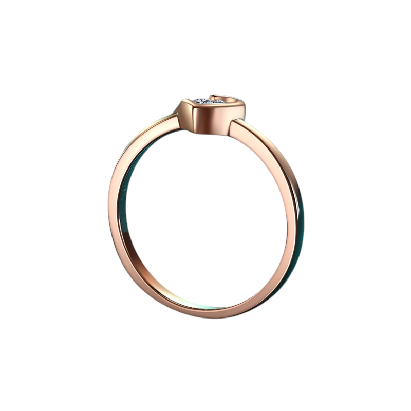 Hayesaura | Vintage Glamour Champagne Plated Heteromorphic Heart Moissanite Ring | High-Cold Minimalist Statement